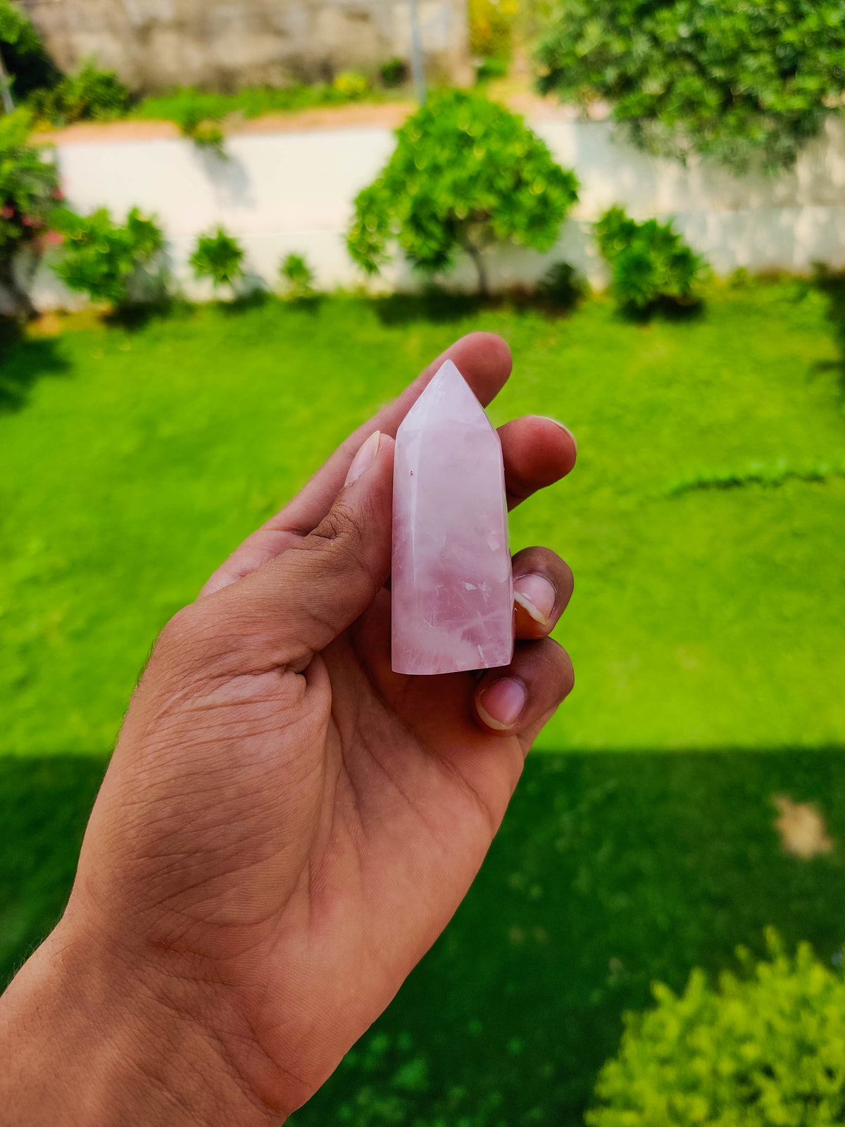 Rose Quartz Cluster Tower