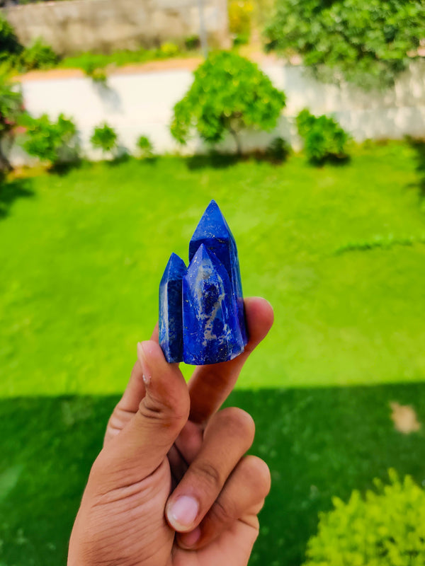 Lapis Lazuli Cluster Tower – Vibrating Crystals, Jaipur