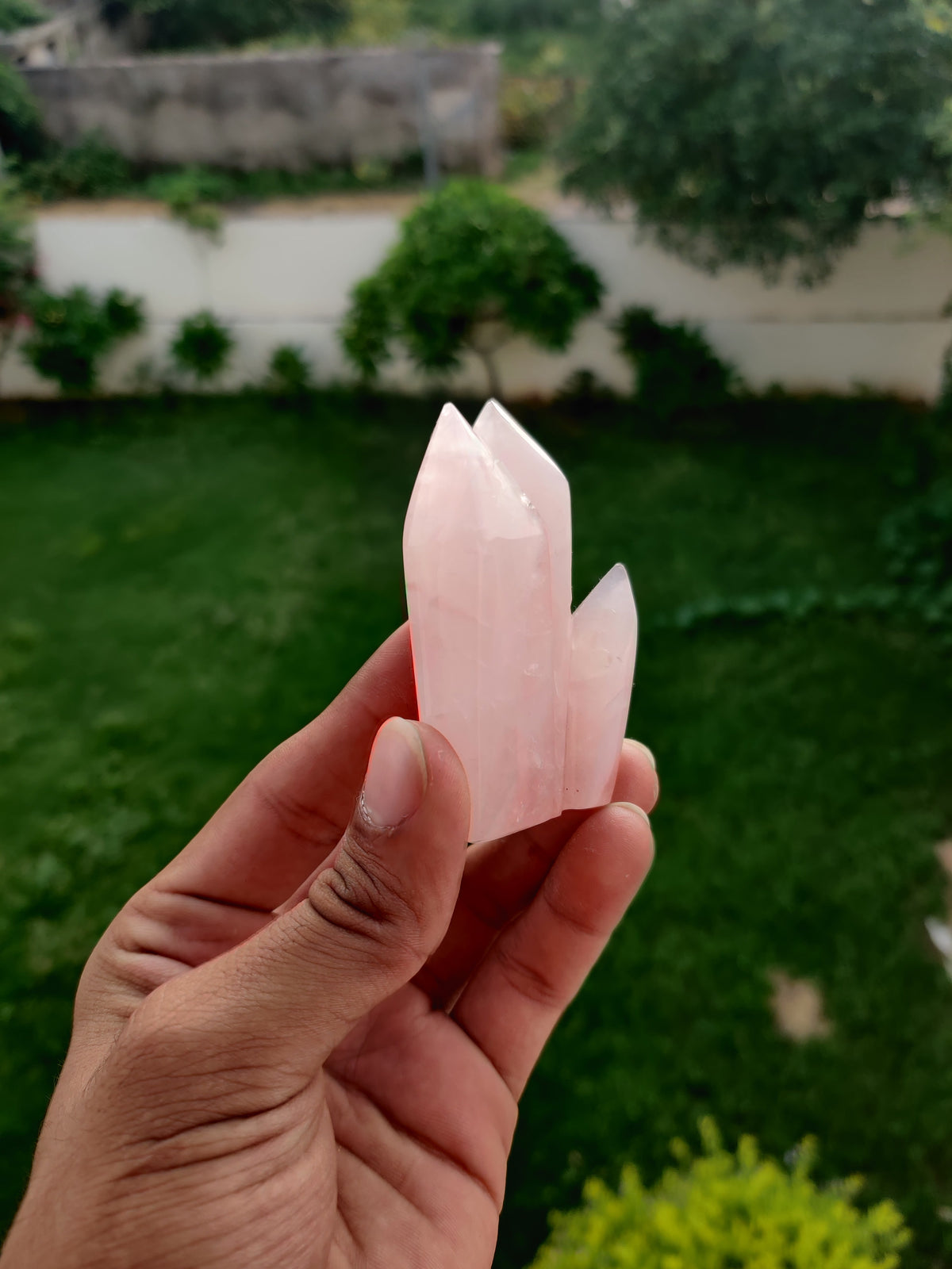 Rose Quartz Cluster Tower