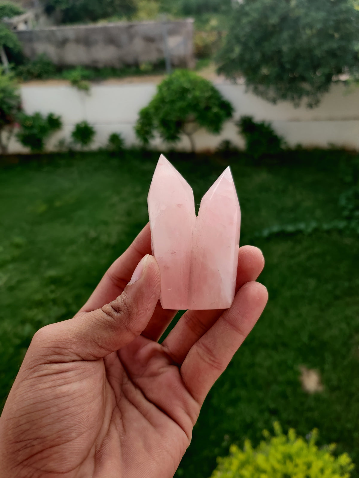 Rose Quartz Cluster Tower
