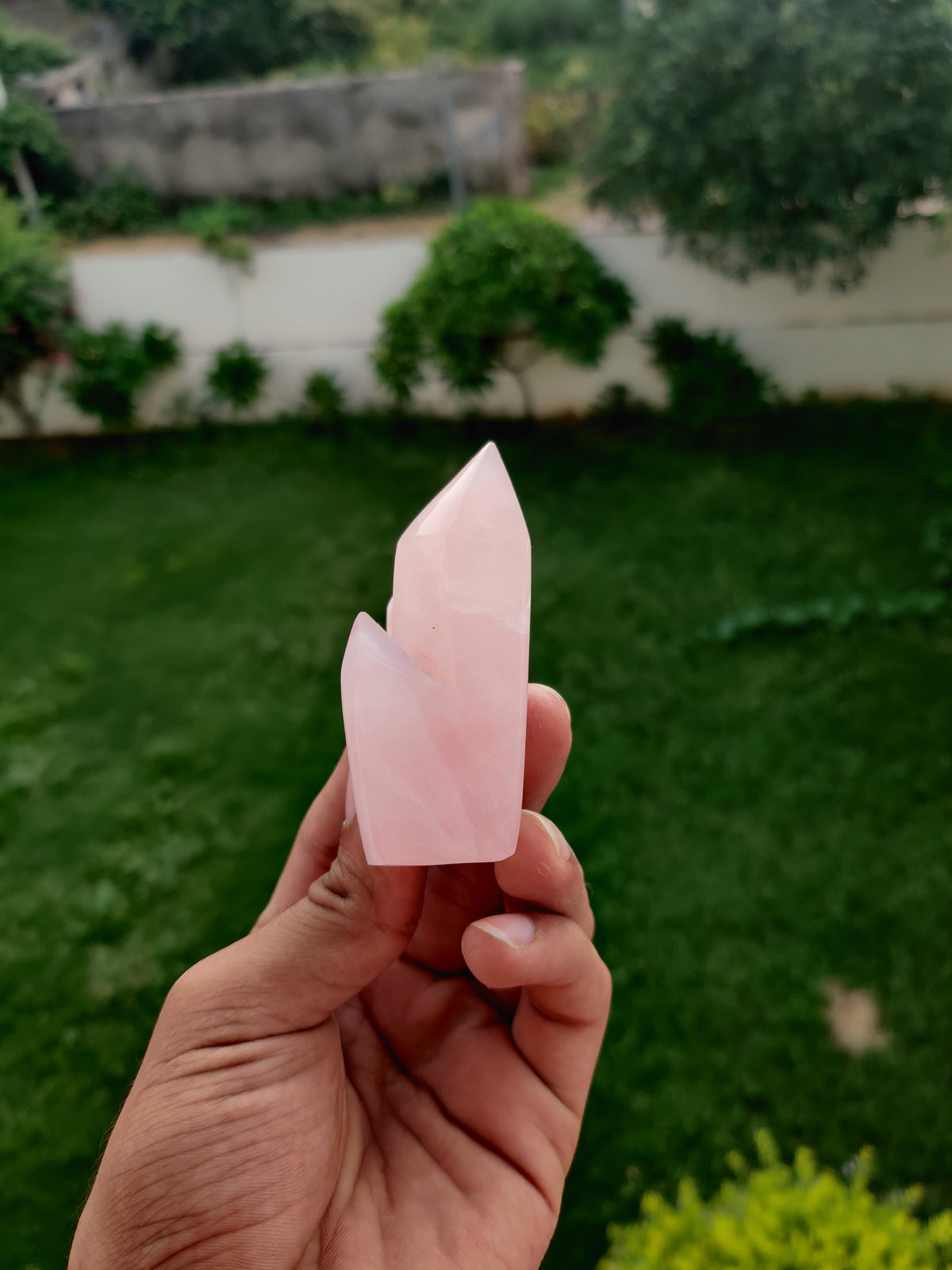 Rose Quartz Cluster Tower