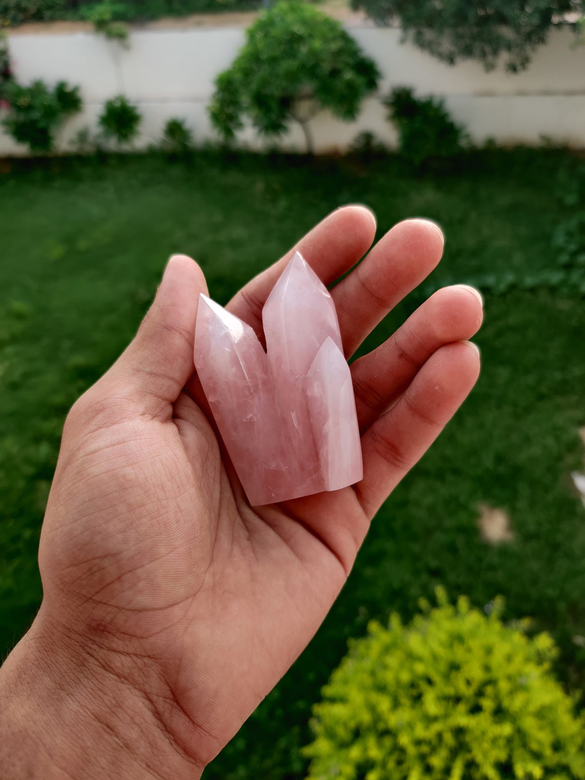 Rose Quartz Cluster Tower