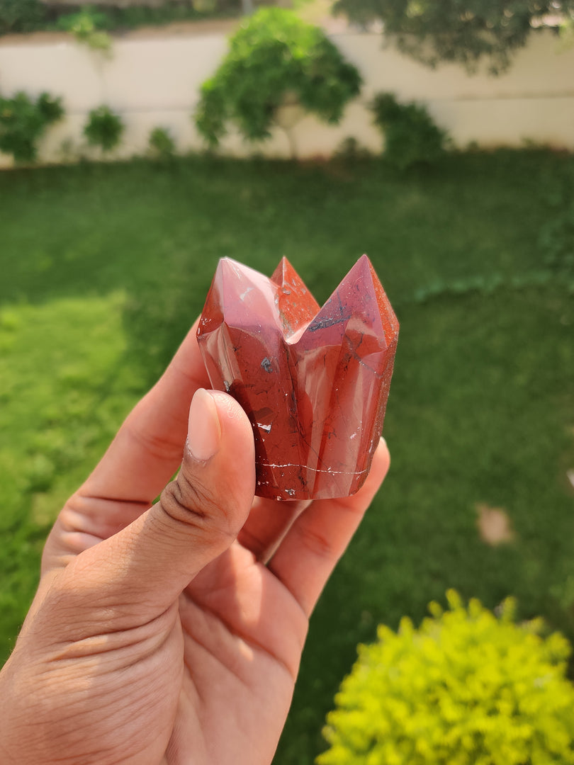 Red Jasper Cluster Tower