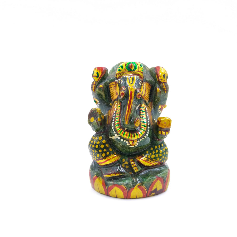 Dark Green Aventurine Ganesha (Painted)