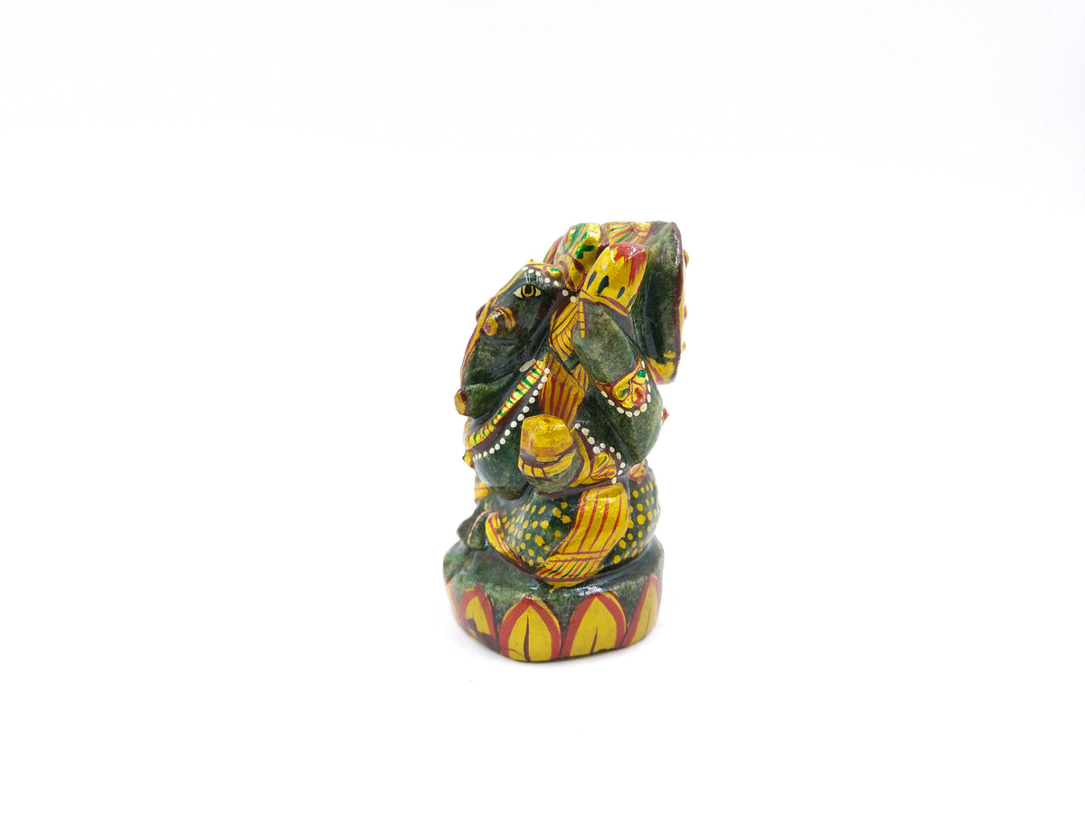 Dark Green Aventurine Ganesha (Painted)