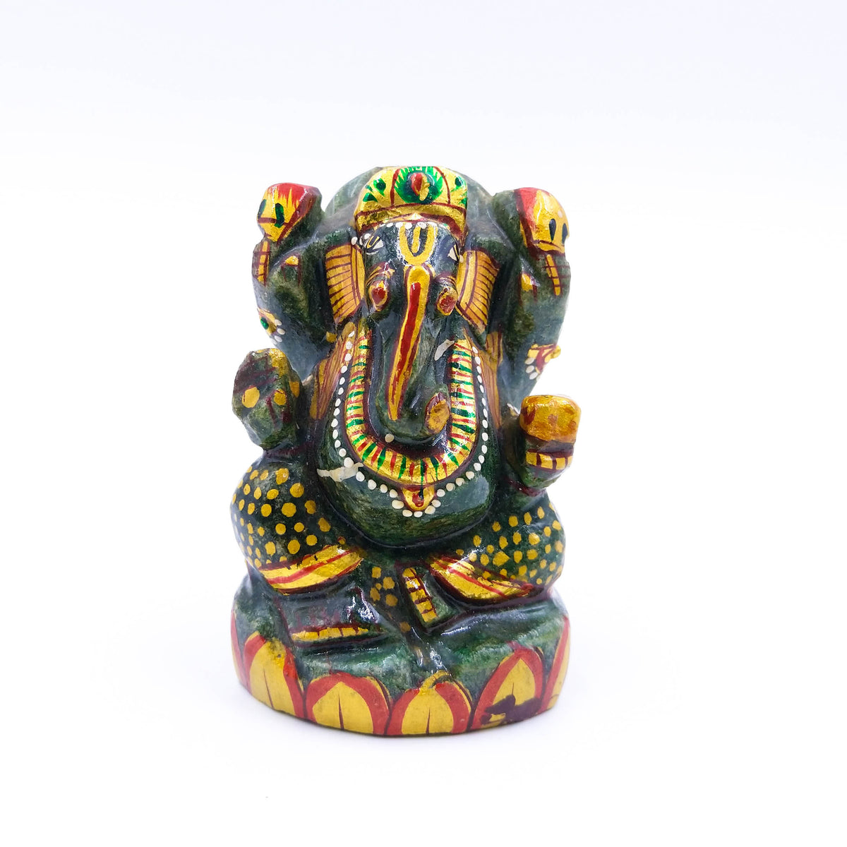 Dark Green Aventurine Ganesha (Painted)