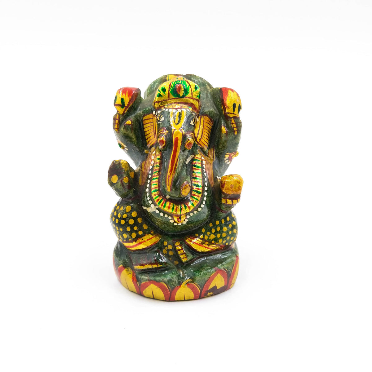 Dark Green Aventurine Ganesha (Painted)