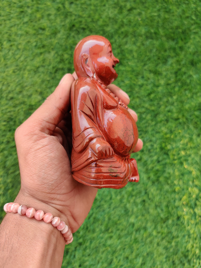 Red Jasper Laughing Buddha