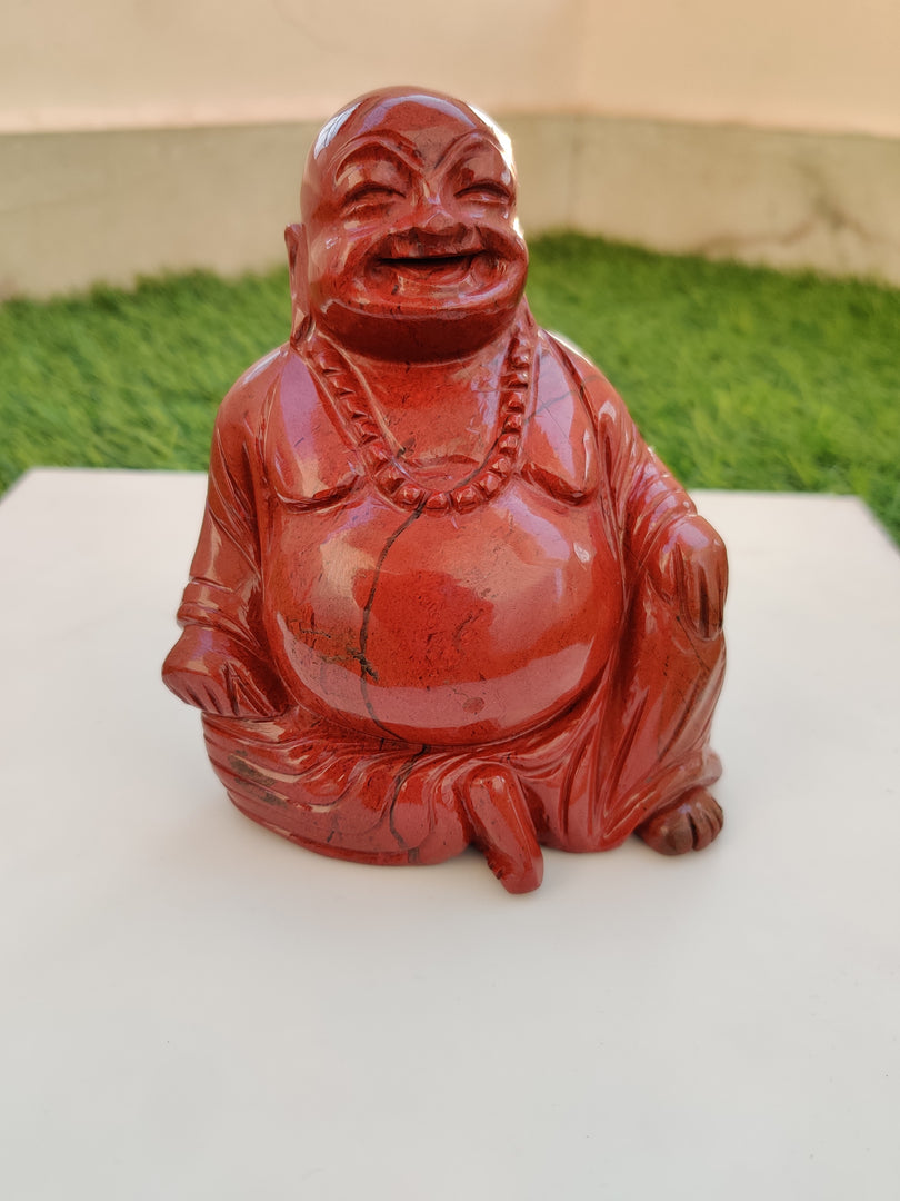 Red Jasper Laughing Buddha – Vibrating Crystals, Jaipur