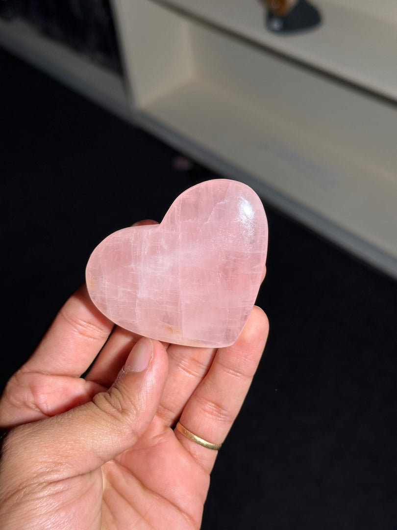 Rose Quartz Heart Crystal 108.84g – Natural Love Energy Healing Crystal