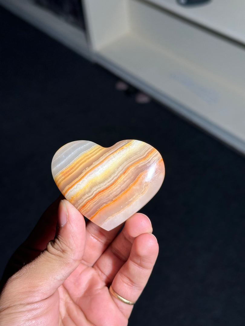 Sardonyx Heart Crystal 130.67g – Natural Strength & Stability Stone