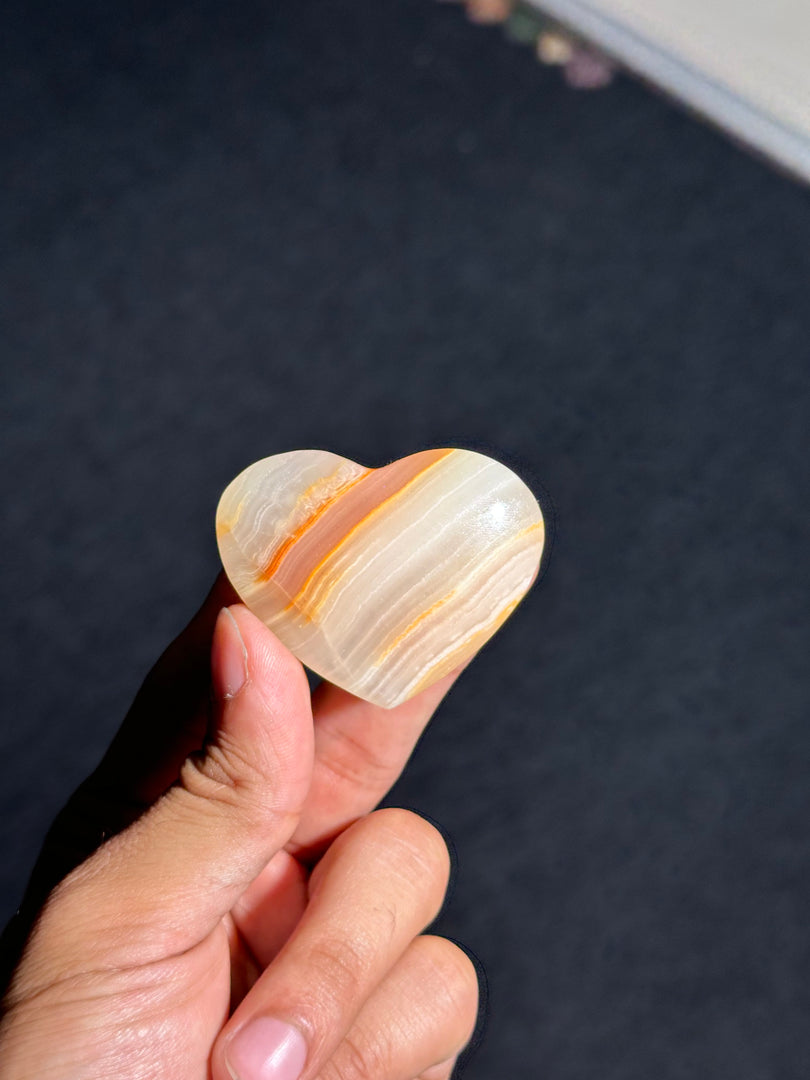 Sardonyx Heart Crystal 61.26g – Natural Courage & Strength Stone