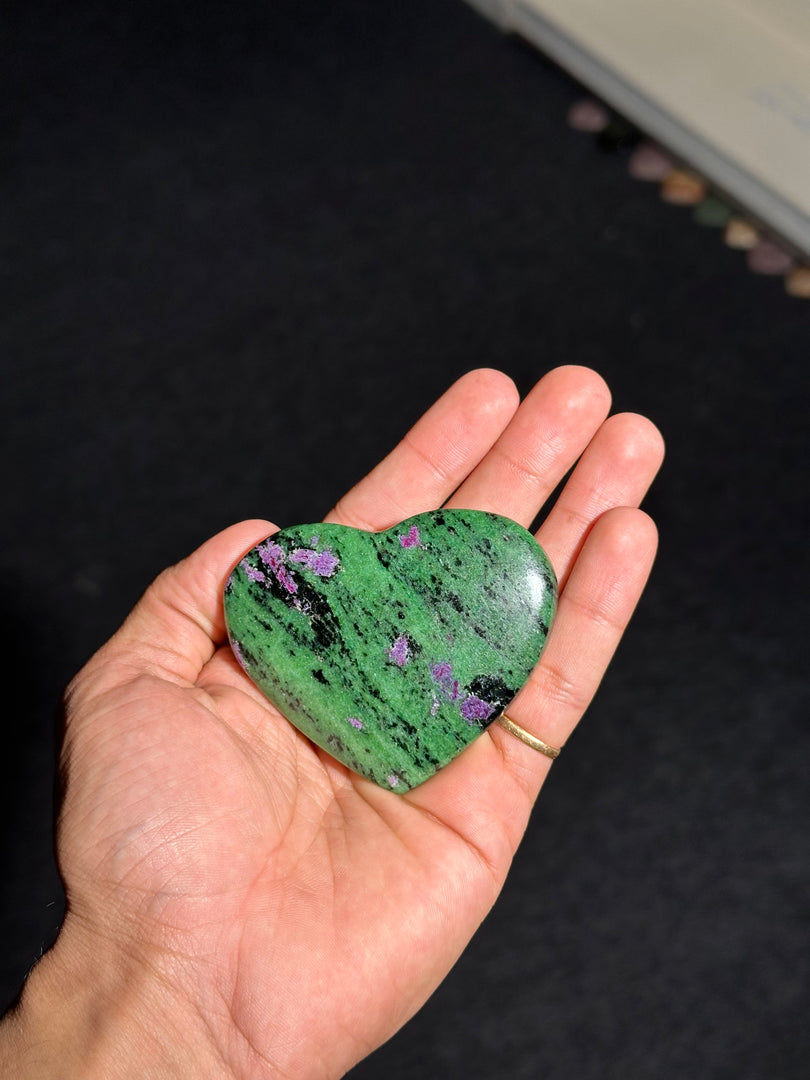 Ruby Zoisite Heart Crystal 170.38g – Natural Healing & Growth Gemstone