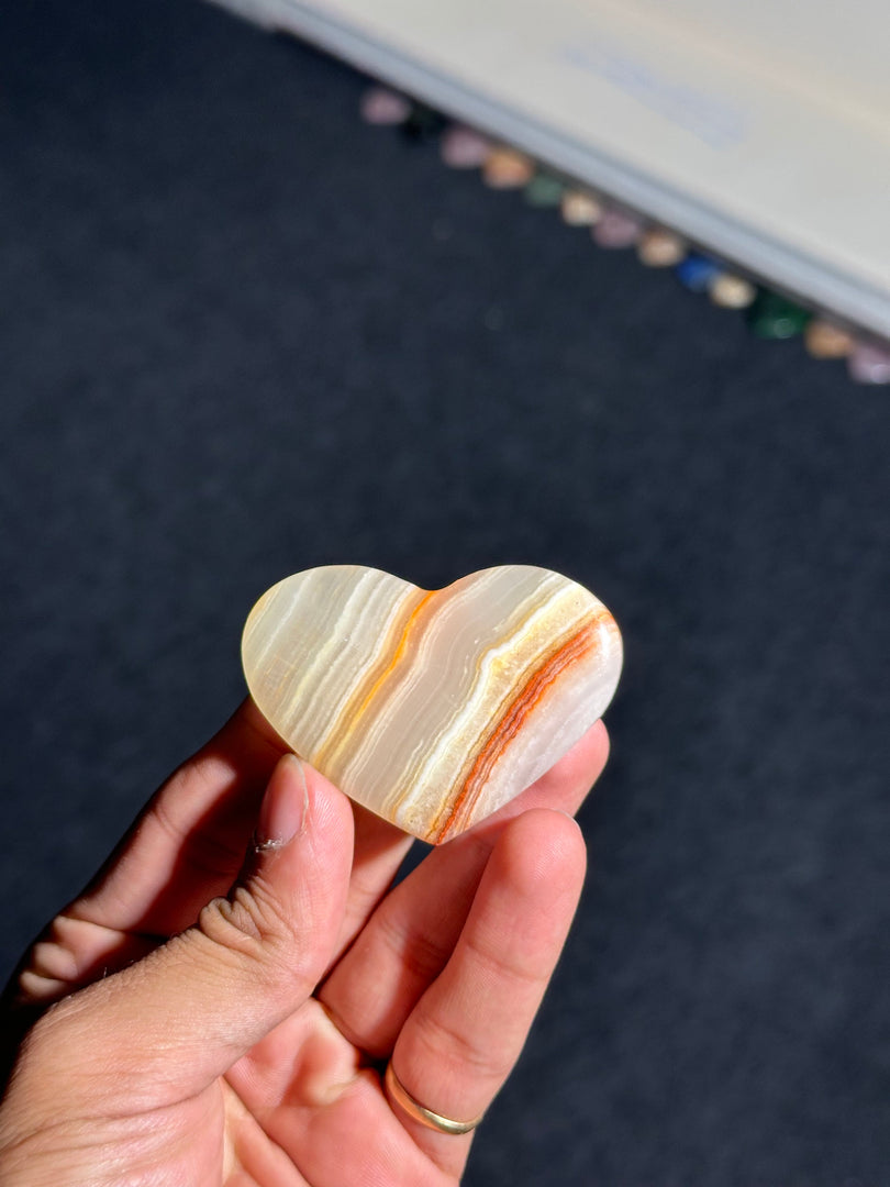Sardonyx Heart Crystal 50.15g – Natural Protection Healing Gemstone