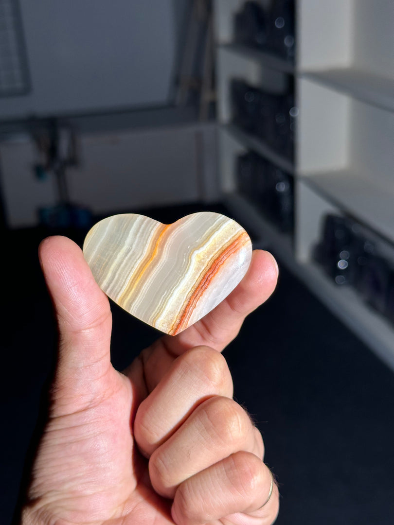 Sardonyx Heart Crystal 50.15g – Natural Protection Healing Gemstone
