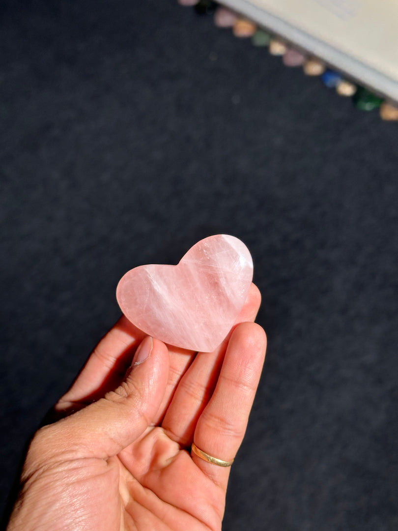 Rose Quartz Heart Stone 55.29g – Love Energy Healing Crystal