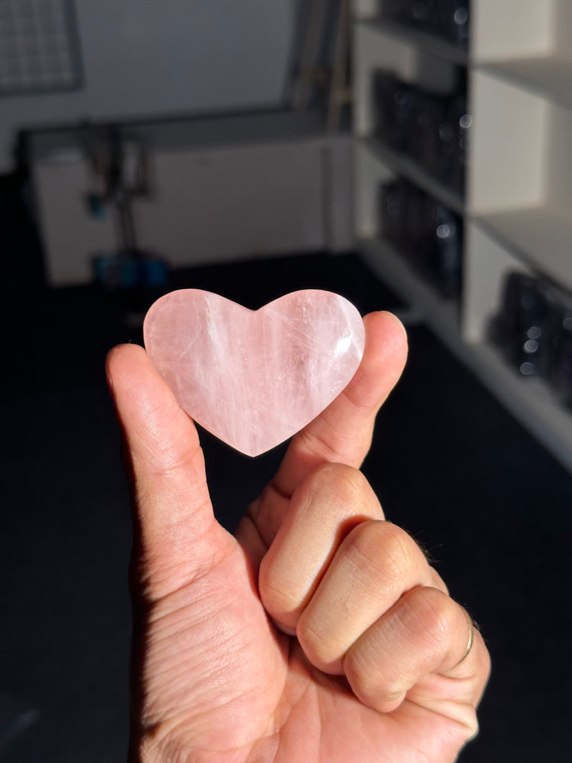 Rose Quartz Heart Stone 55.29g – Love Energy Healing Crystal