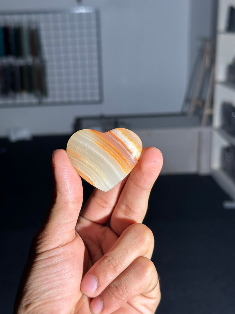 Sardonyx Heart Gemstone 59.79g – Natural Courage & Stability Healing Crystal