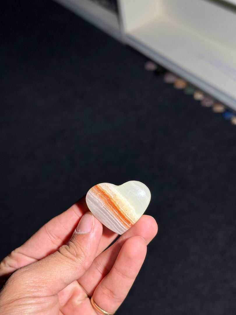 Sardonyx Heart Crystal 33.03g – Natural Protection & Strength Healing Stone