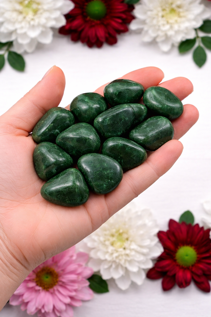 Dark Green Aventurine Tumble Stone | Luck, Prosperity & Good Fortune Crystal