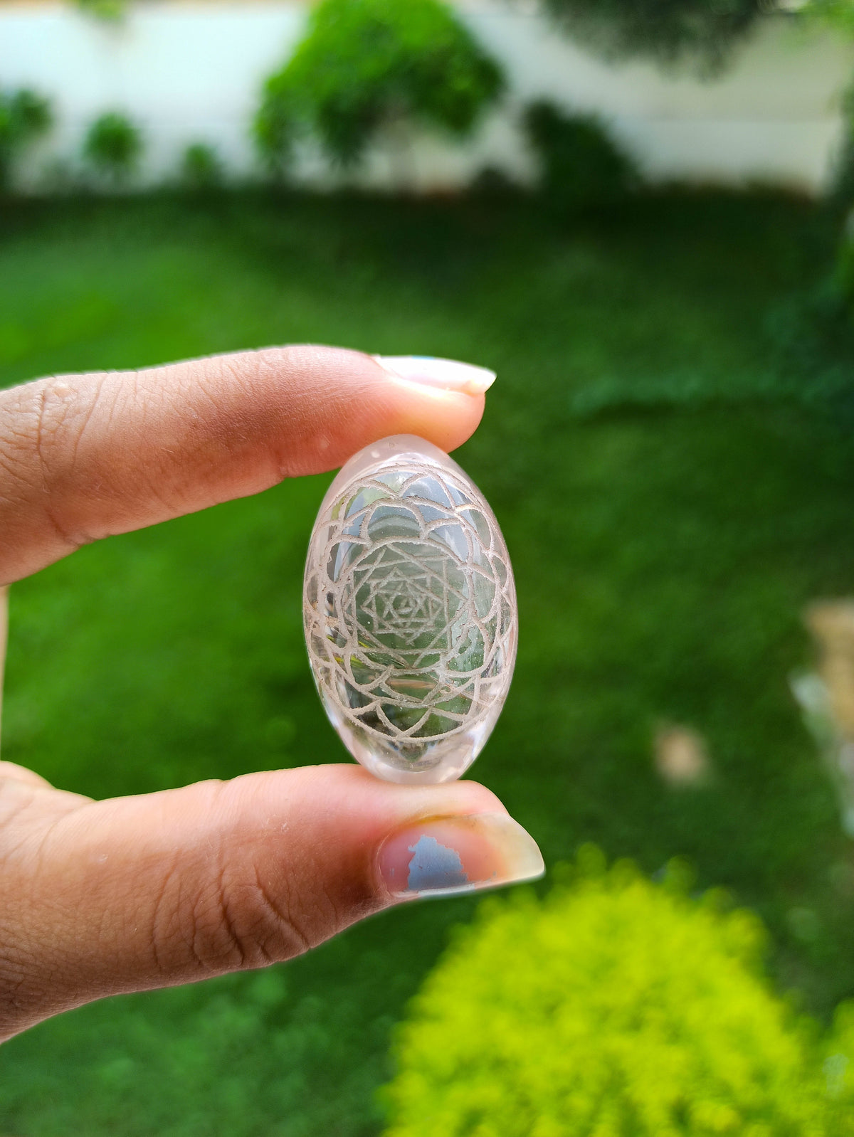 Crystal Lingam with Shri Yantra